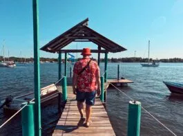 Bill and Jean’s dinghy dock. View of the mooring field. (Photo/ Jaclyn Jeffrey)
