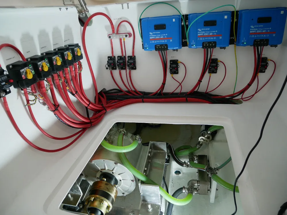 The Island Spirit 525e's port-side motor. (Photo/ Doug Henschen)