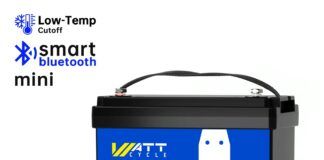 The author’s choice: A single 12V 100Ah WattCycle LFP battery with integrated BMS and Bluetooth. (Image/ www.ca.wattcycle.com)