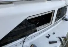 How to Replace Sailboat Plexiglass Windows: A DIY Guide Removing the frameless windows from a Hunter. The plexiglass fractured before releasing from the sealant. (Photo/ Bert Vermeer)