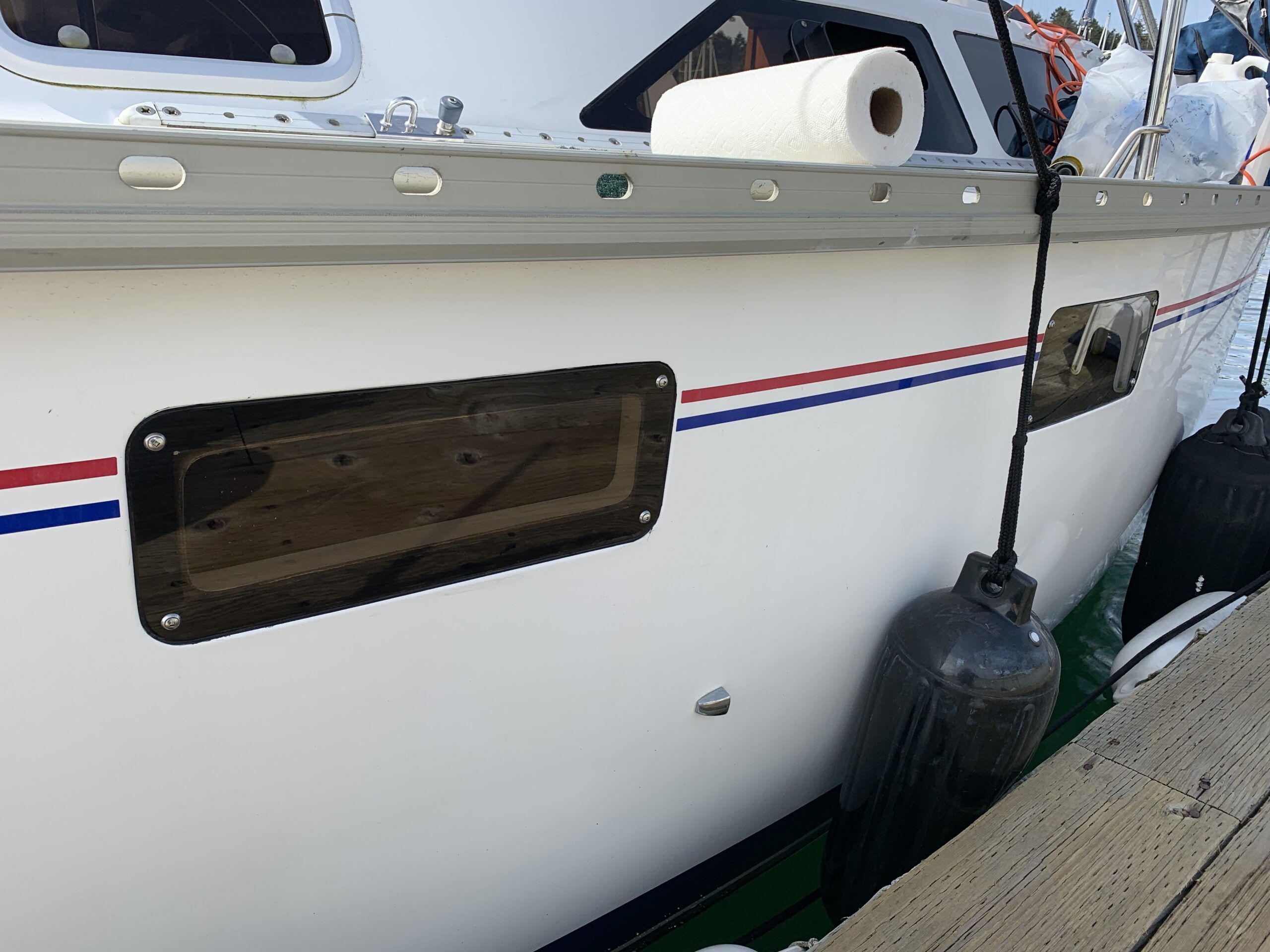 The finished product. Hull portlights successfully installed. (Photo/ Bert Vermeer)