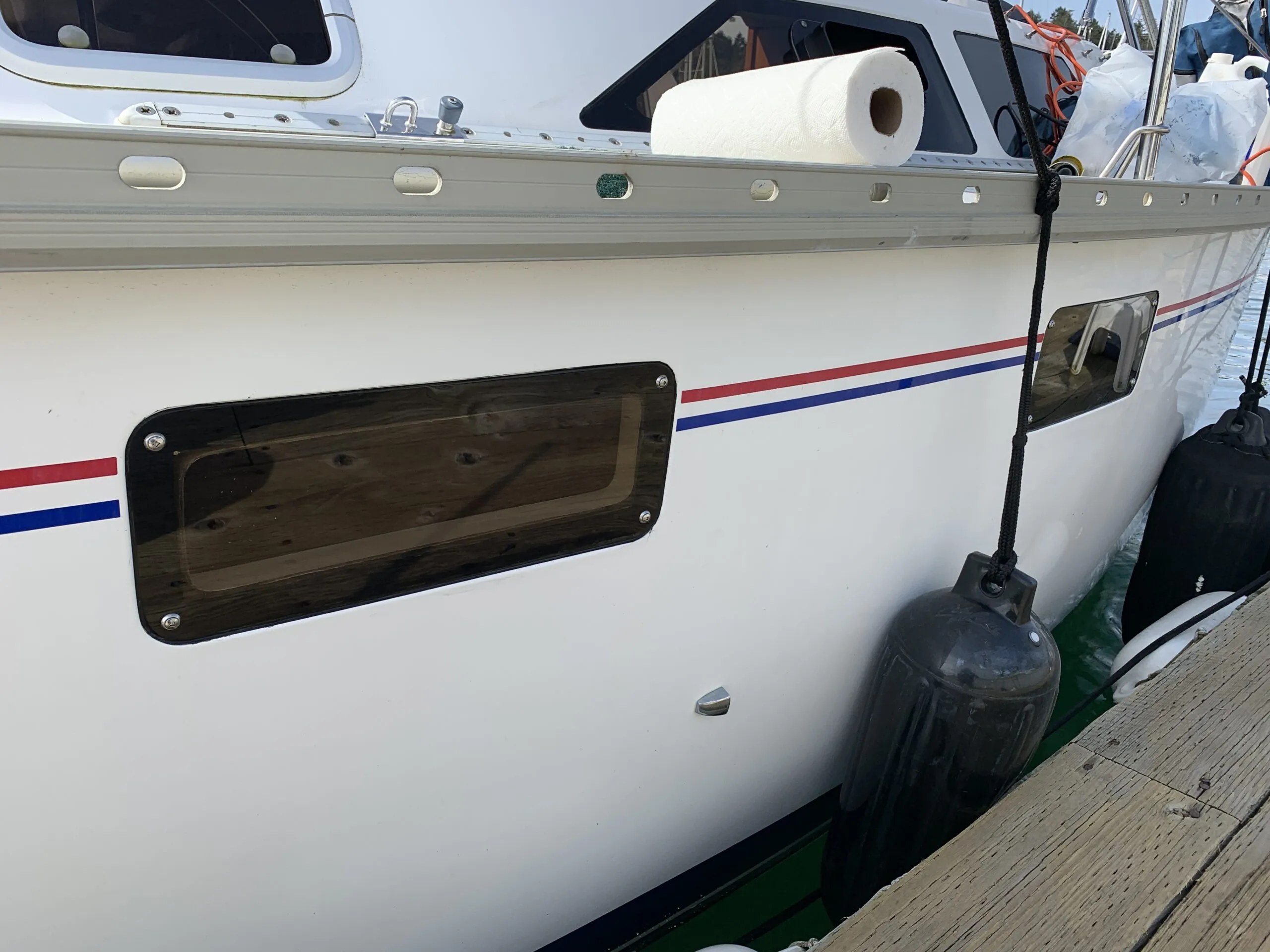 The finished product. Hull portlights successfully installed. (Photo/ Bert Vermeer)