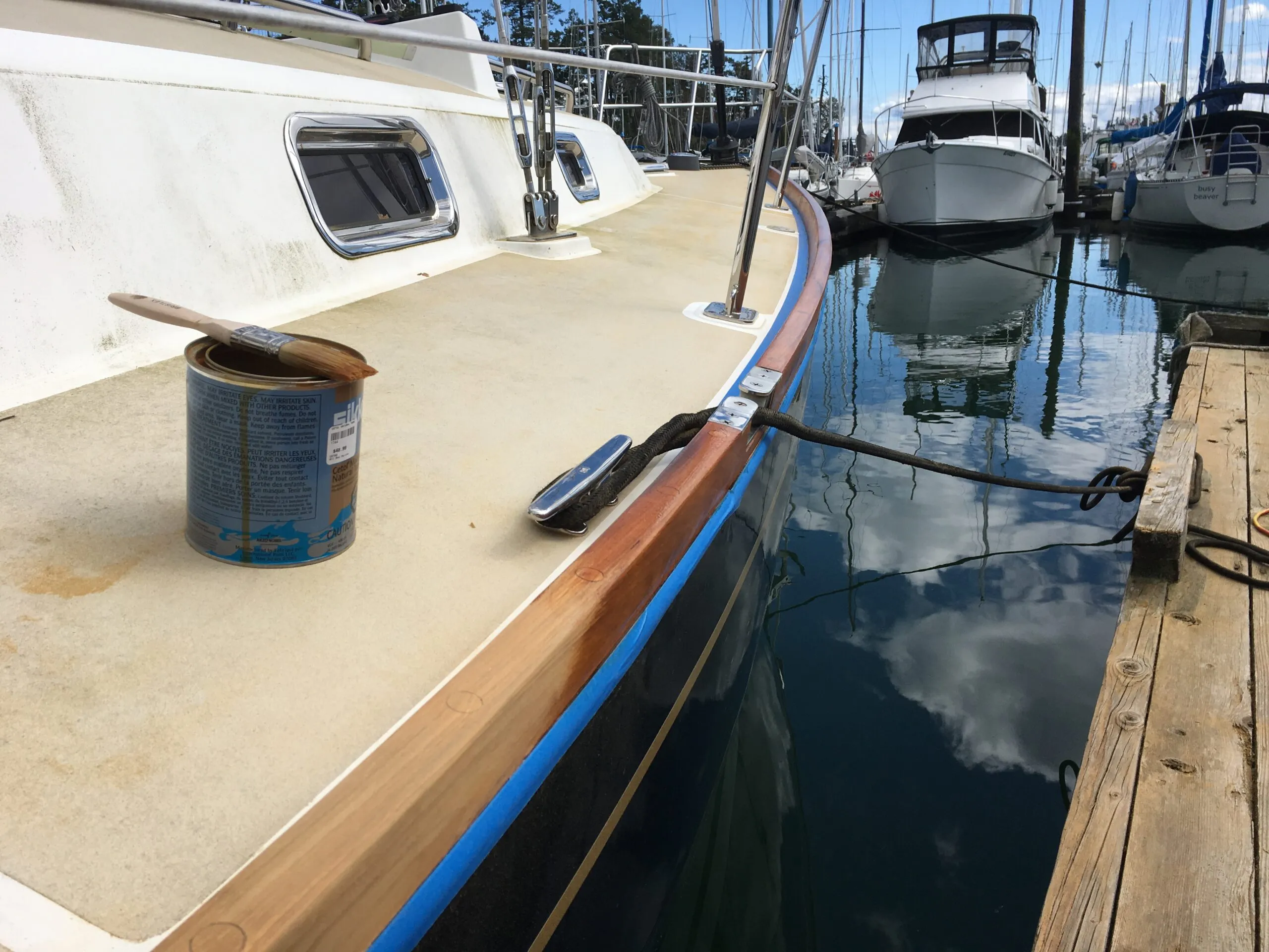 Applying the Cetol. (Photo/ Bert Vermeer)