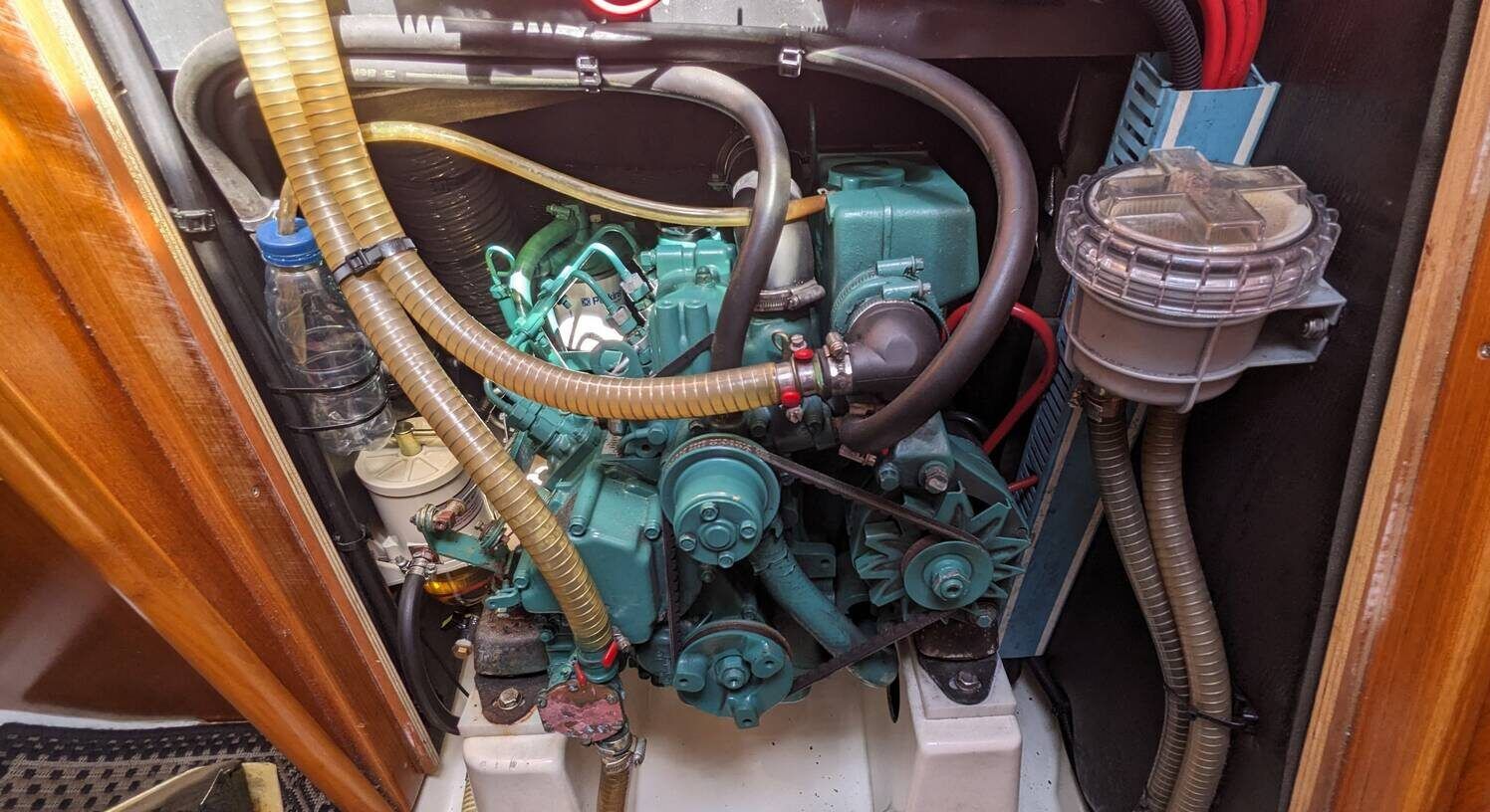 This owner has replaced the original Yanmar engine with a Volvo Penta 2020. Courtesy of Yachts.co