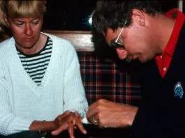 A bit of triage for Carey's ripped fingers. (Photo/ Bert Vermeer)