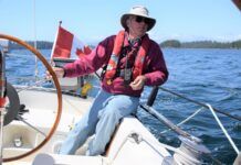 The author sailing in Millar Channel. (Photo/ Bert Vermeer)