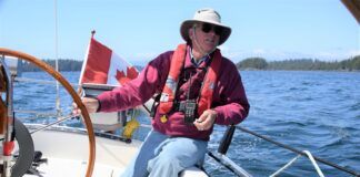 The author sailing in Millar Channel. (Photo/ Bert Vermeer)