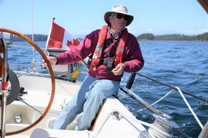 Author sailing in Millar Channel The author sailing in Millar Channel. (Photo/ Bert Vermeer)