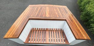 Sailboat Parts, a creative retailer based in Grasonville, MD, turned the Transom of an old Lighting into bench seat. (Photo/ Sailboat Parts)