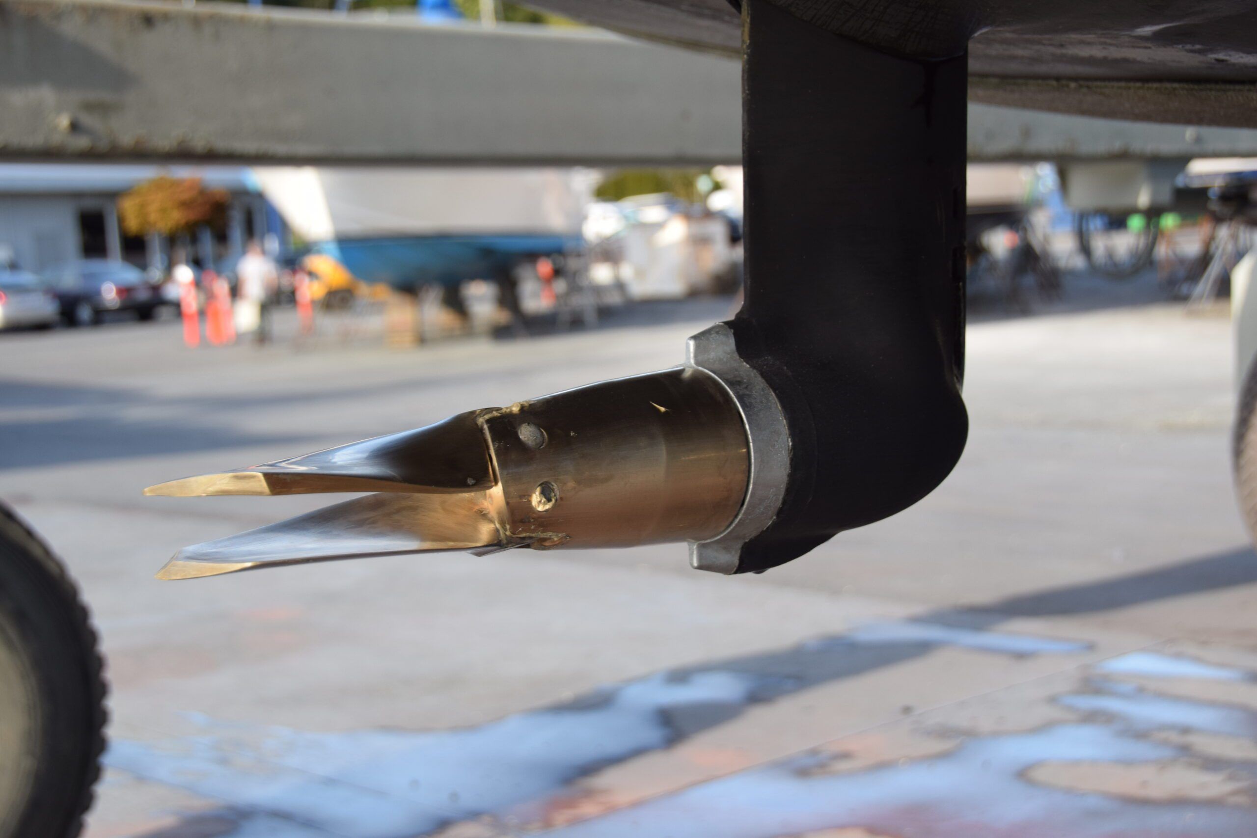 Saildrive with prop folded. (Photo/ Bert Vermeer)