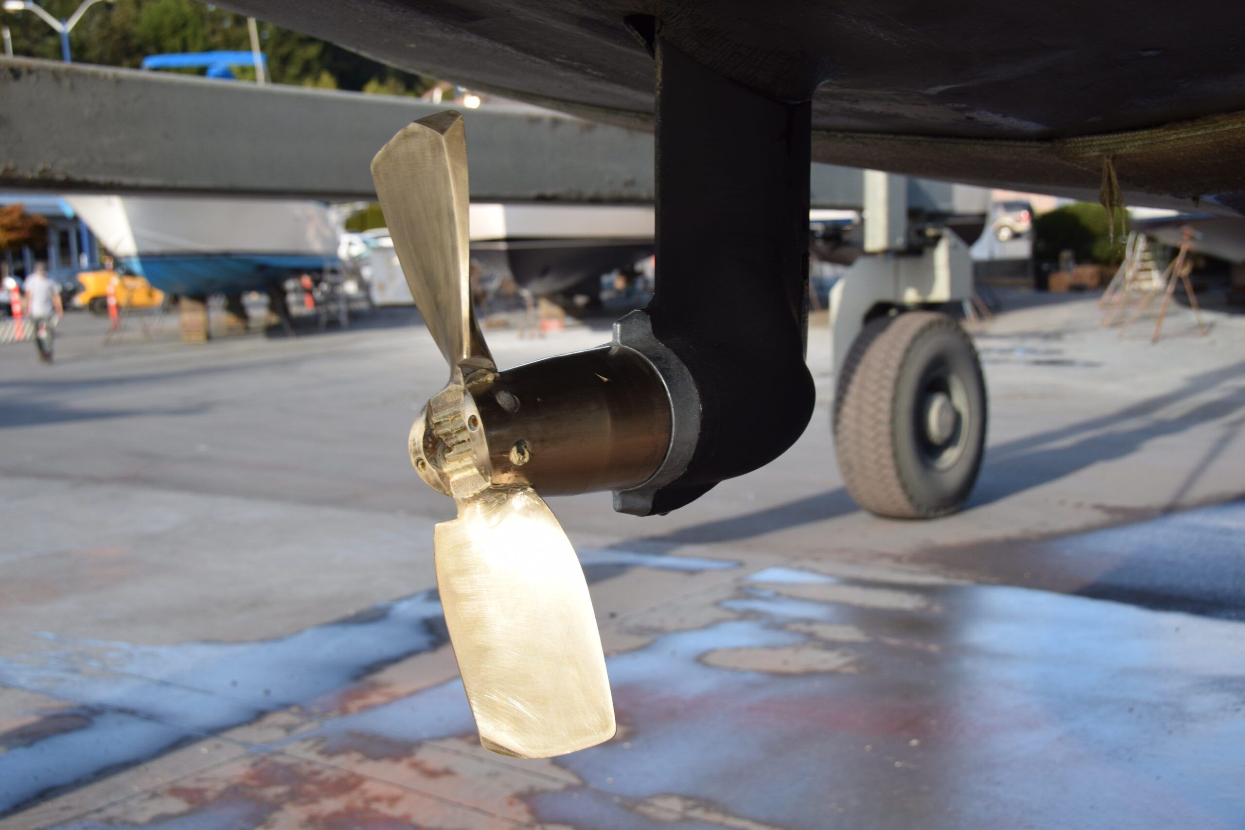 Saildrive with prop open. (Photo/ Bert Vermeer)