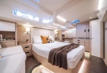 Jeanneau 65 Used Boat Review The palatial master cabin beckons with light oak joinery and hanging storage that makes you forget you're on the water.(Photo courtesy of YachtWorld.com)