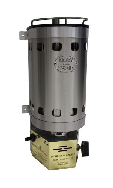 The Dickenson Cozy Cabin Heater is little more than a can and flu over a small stove.