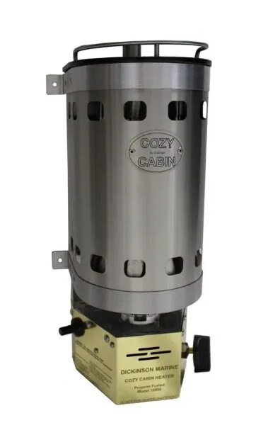 The Dickenson Cozy Cabin Heater is little more than a can and flu over a small stove.