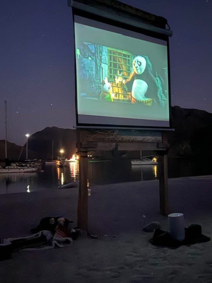 Beach movies with the projector