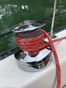 When winds pick up and more wraps are needed, the Safety-Walk tape helps you keep ahold of the line. (Photo/ Bert Vermeer)