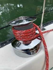 When winds pick up and more wraps are needed, the Safety-Walk tape helps you keep ahold of the line. (Photo/ Bert Vermeer)