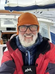 Bruce Maunsell four weeks into the north Pacific passage. 2,000 nm south of Alaska, 4,200 nm north of Hawaii. (Photo/ Bruce Maunsell)