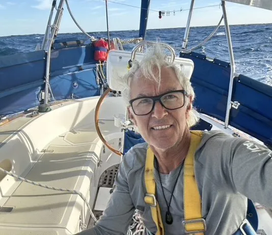 Bruce and Bob’s Pacific Loop: A Solo Sailor’s Search for Utopia Bruce Maunsell enroute from Mexico to Marquesas. Homeward bound via Polynesia. (Photo/ Bruce Maunsell)