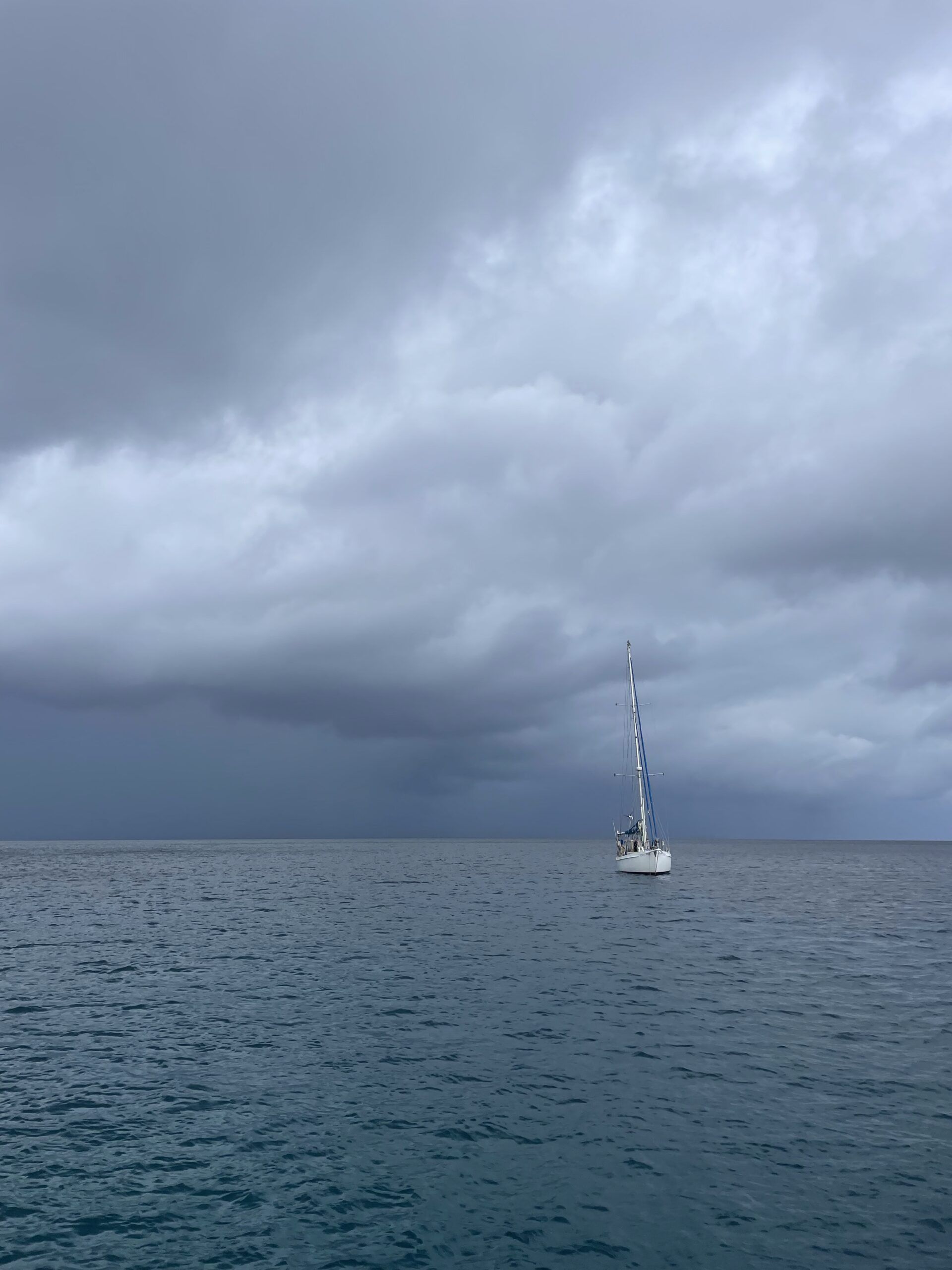 Sheltering from the typhoon at Chuuk Lagoon, Micronesia. The typhoon passed to the north and smashed Guam. (Photo/ Bruce Maunsell)