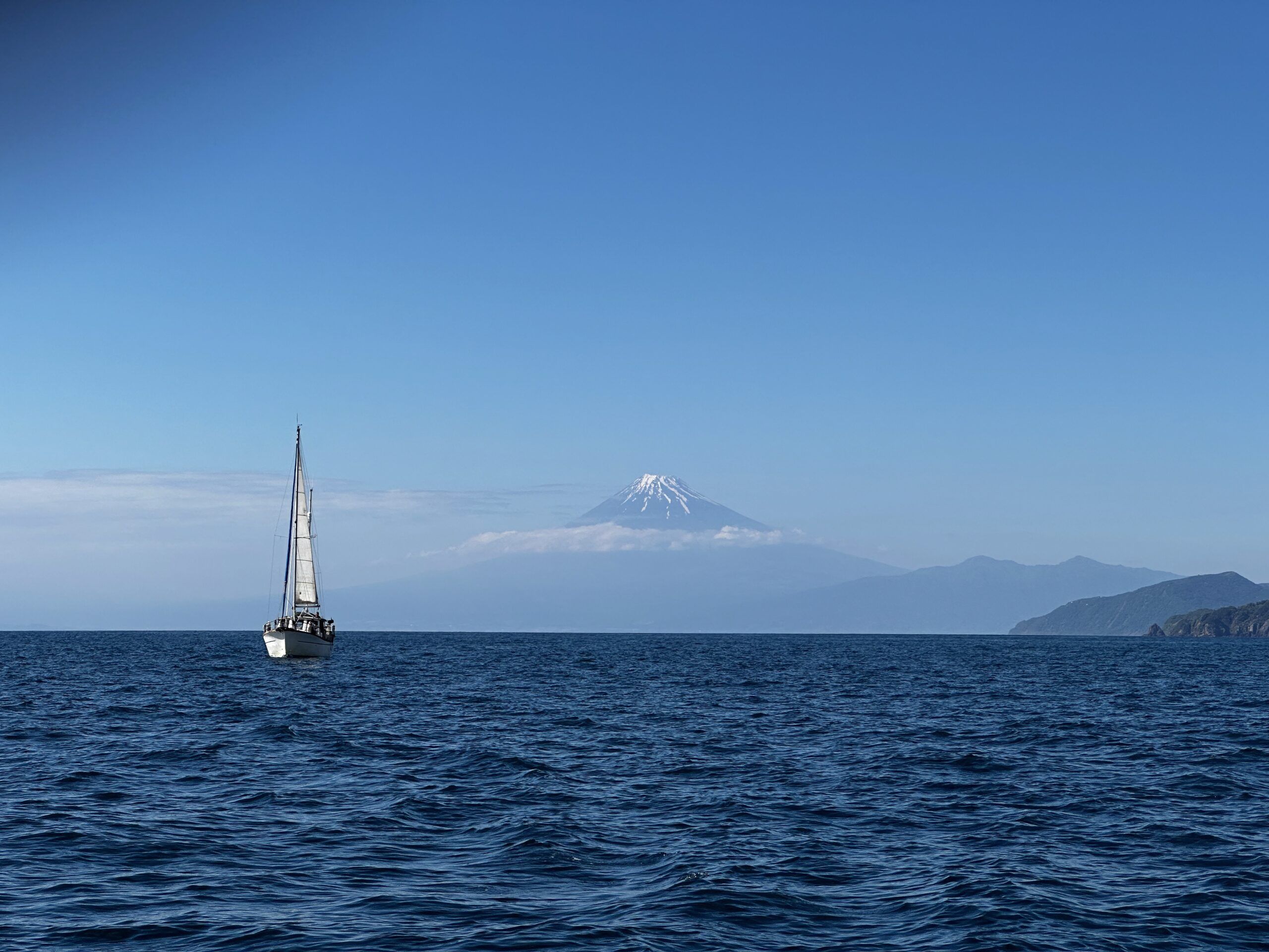 Crossing Tokyo Bay, Japan with Mt. Fuji in the background. (Photo/ Bruce Maunsell)